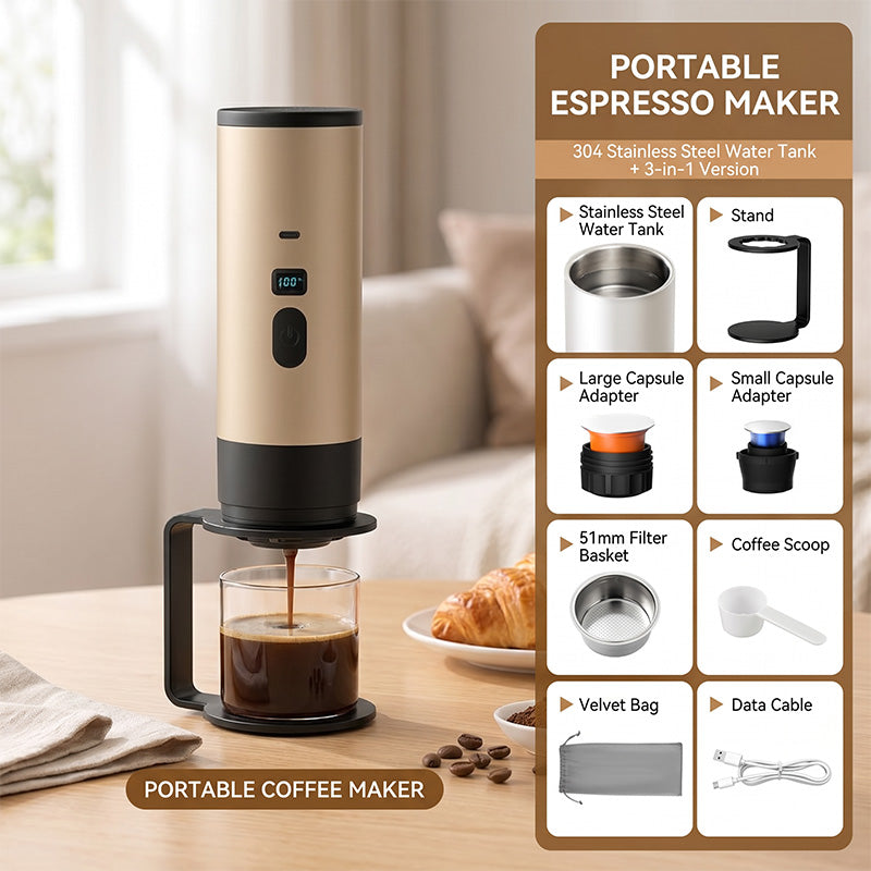 🔥 Nur für kurze Zeit: 50% Rabatt – Tragbare Espressomaschine mit Akku für Kaffeepulver & Kapseln☕