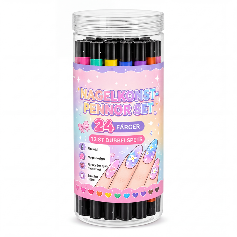 💅24-Farben-Nagelkunststifte, 12 doppelseitige Stifte mit zwei Spitzen
