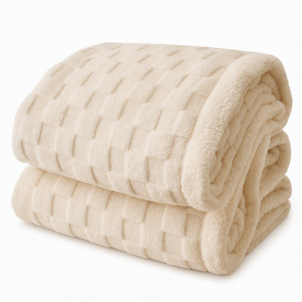 🧸 50 % Rabatt! Doppelseitige Sherpa-Fleece Kuscheldecke – Extra warme & weiche Wohndecke für Sofa, Bett und Zuhause