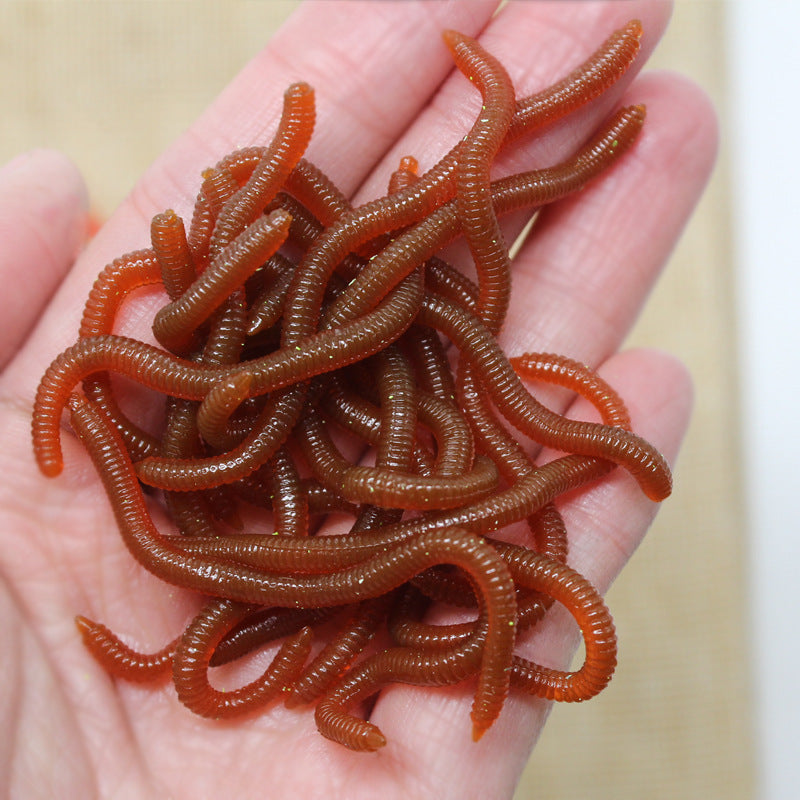 🎣 50% RABATT! 🪱 Weichköder Regenwurm – Garnelenduft, 50/100er Pack ✨
