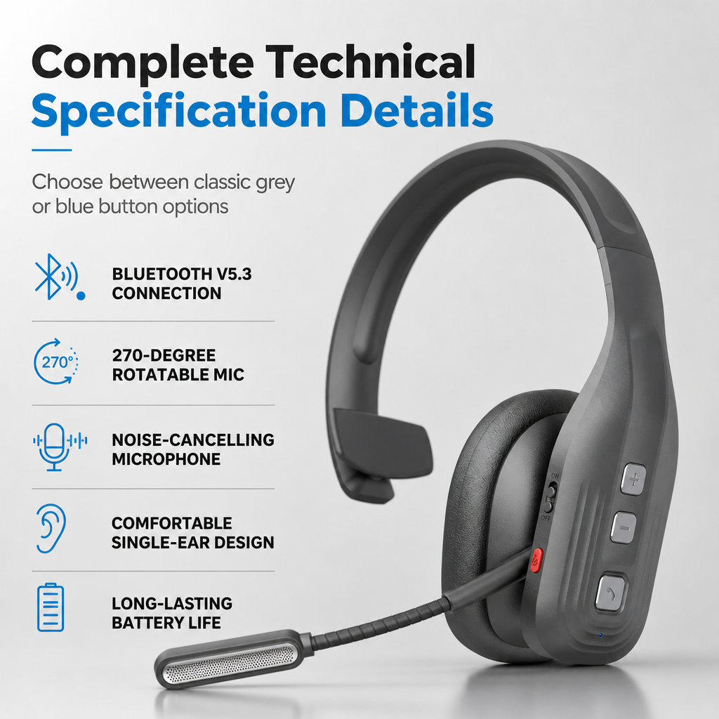 🔥Early Black Friday – Deals starten jetzt!💰🚚 LKW-Bluetooth-Headset mit ENC & Bügelmikrofon – 78 h Akkulaufzeit, leicht & komfortabel