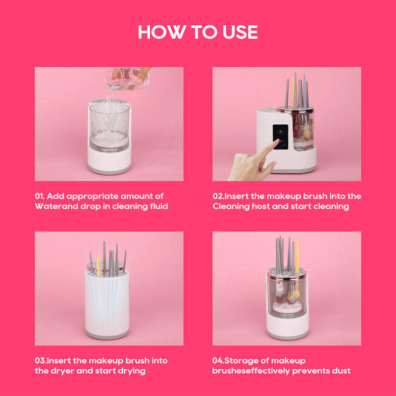 ⏳Zeitlich begrenztes Angebot⏳ 3 in 1 elektrischer Make-up-Pinselreiniger