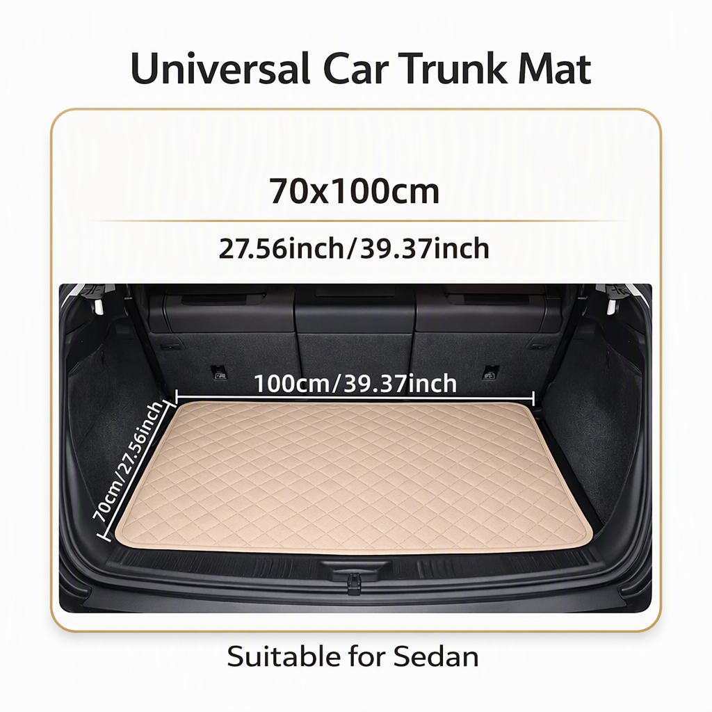 ⏰ NUR FÜR KURZE ZEIT: 50% RABATT🚗 Universal Kofferraummatte aus PVC-Leder 100x70 cm – leicht zu reinigen, für Limousinen & SUVs