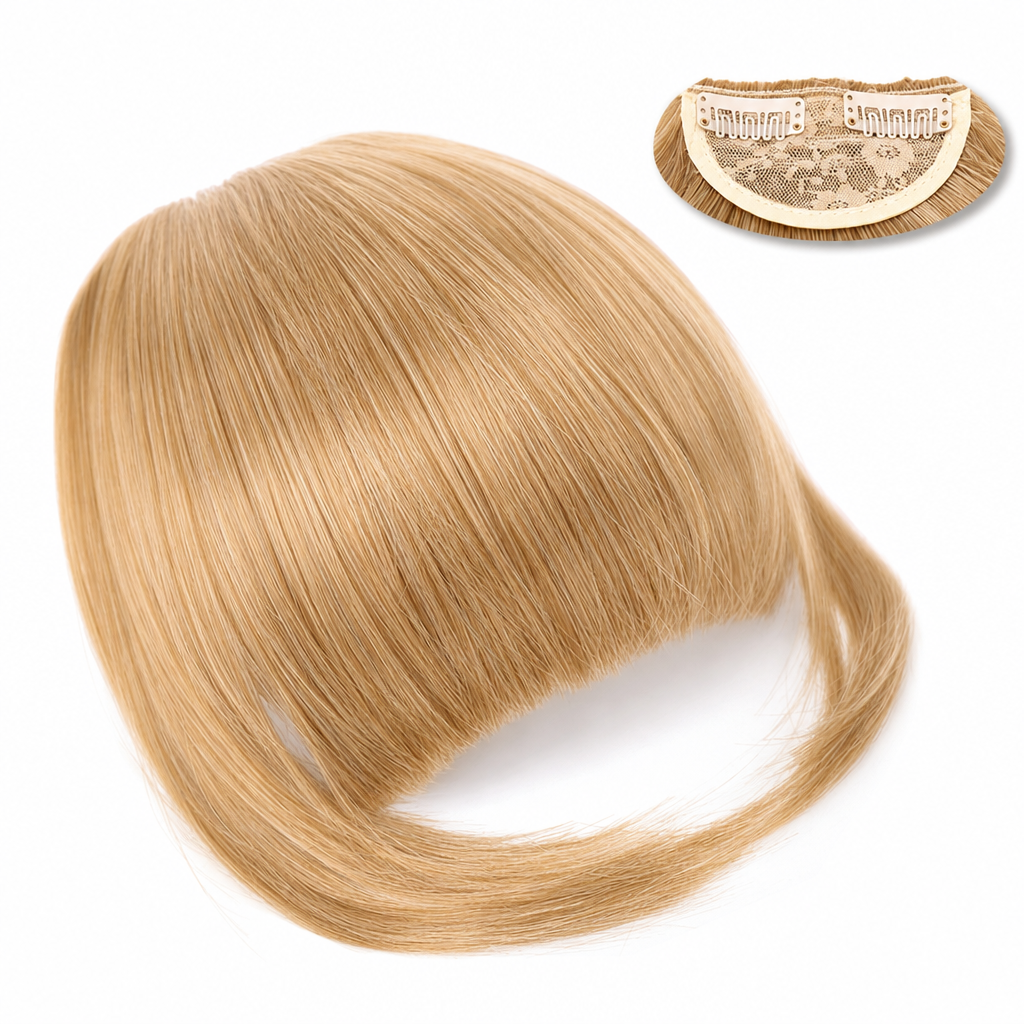 💇♀️ Künstliche Air-Bangs mit Seitenpartien & Haarspange – synthetische Frontpartie für Damen, natürlich & vielseitig