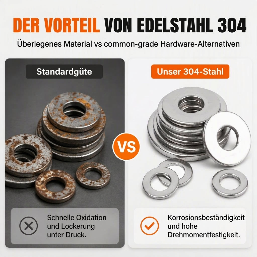 🔩 Edelstahl-Unterlegscheiben Sortiment M2-M12 – 180 Teile, 9 Größen, inkl. Aufbewahrungsbox