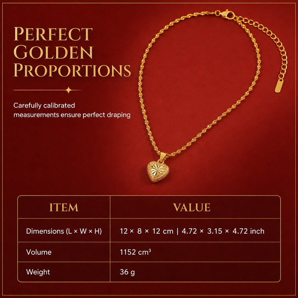 50% RABATT! 💛 Retro Herz-Halskette aus Kupferlegierung – goldfarben, elegante Clavicle-Kette für Damen