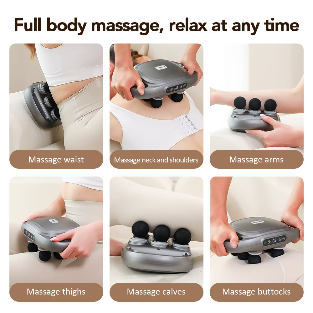 🎁✨6-Kopf-Massagepistole für kabellose Ganzkörper-Entspannung