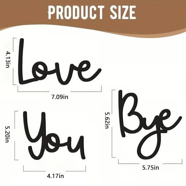 ✨ 50 % Rabatt – Boho-Wanddekor aus Holz – „LOVE YOU BYE“-Schriftzug, rustikaler Stil & vielseitig für Zuhause 🌿
