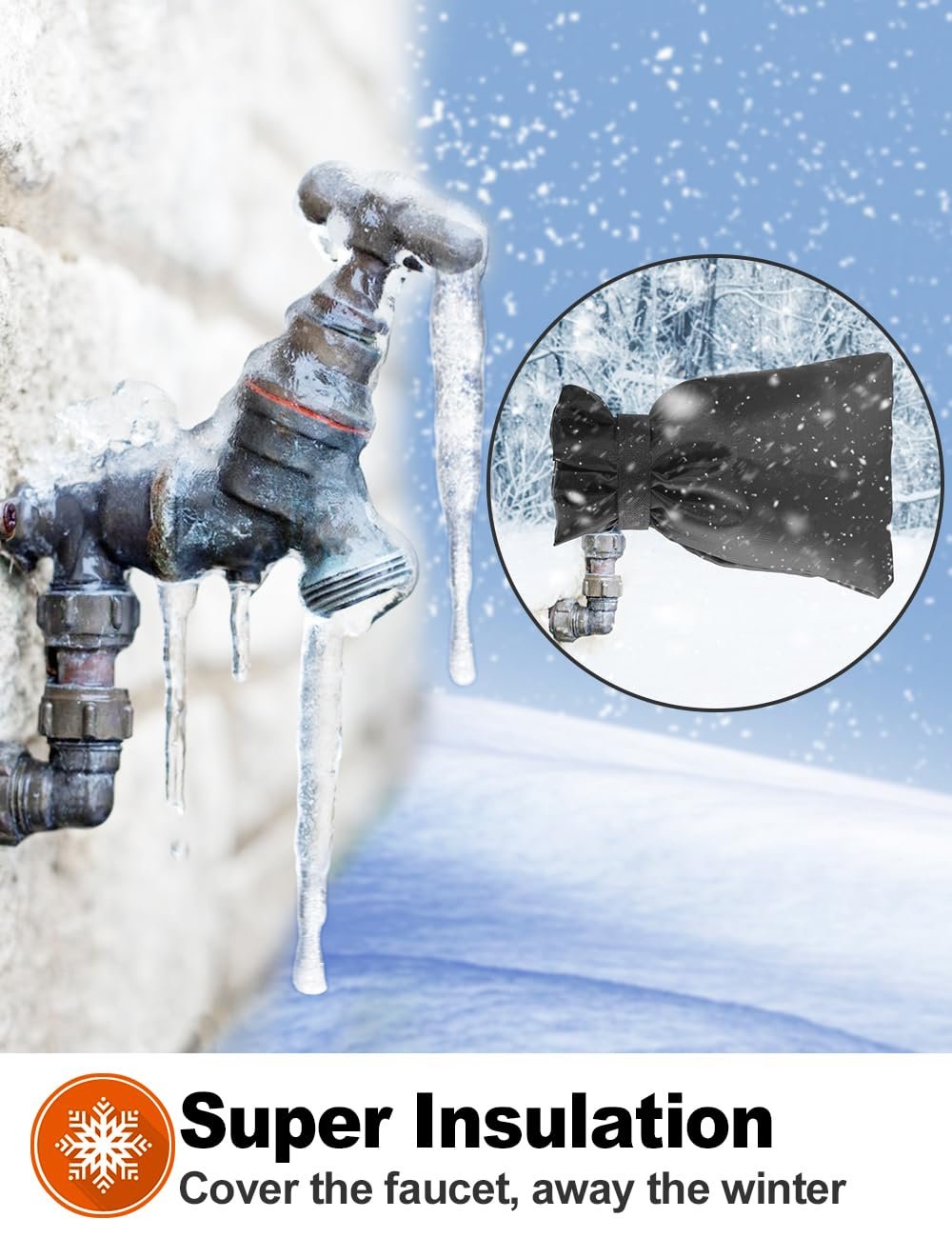 🎁 1+1 GRATIS❄️ Wasserhahn-Abdeckung mit Kordelzug – winterfester Frostschutz für Außenwasserhähne, warm & wasserdicht