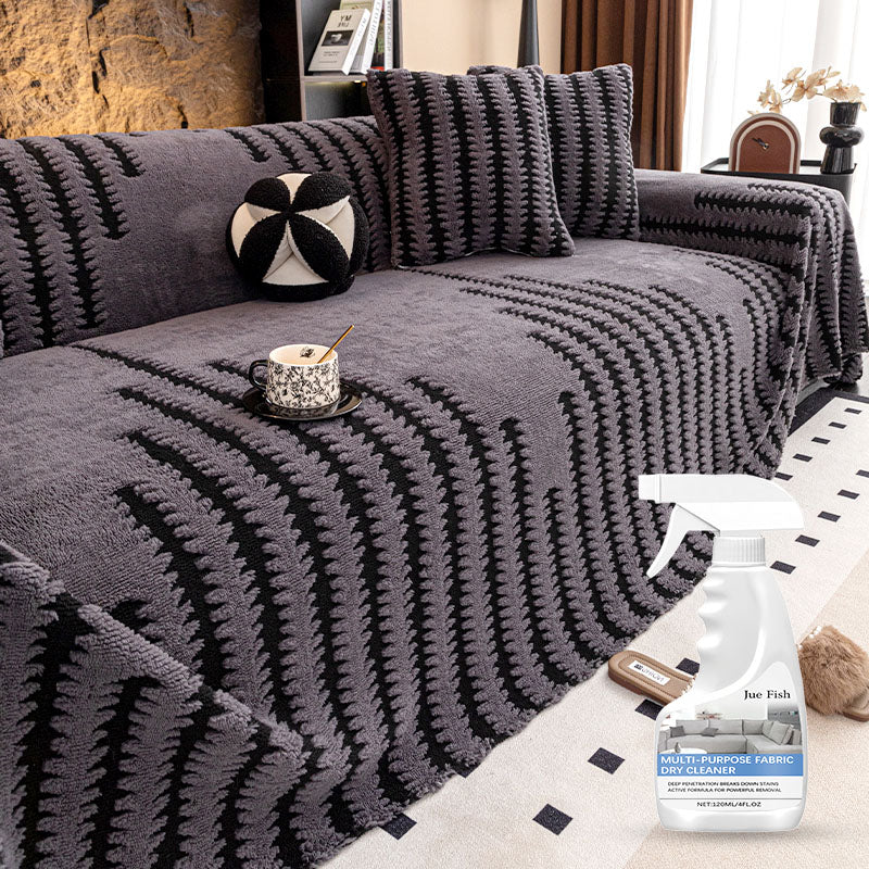 🛋️ 50% RABATT 2025! ✨ Plüsch Sofaüberwurf - Extra Dicke & Rutschfeste Decke mit Elastischen Kanten für Herbst und Winter 🍂❄️