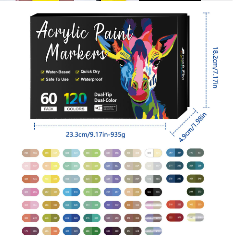 🌈Doppelspitzen-Acryl-Farbstift-Marker