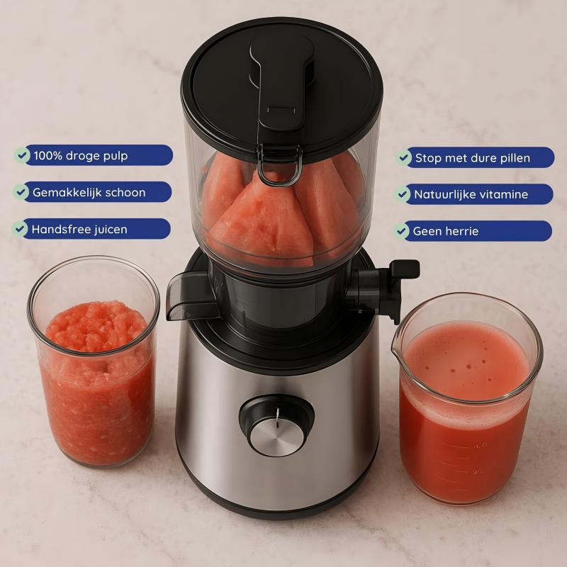 Saftpresse mit Saft-Trennsystem – automatisch, vielseitig & ohne Vorschneiden – ideal für Obst & Gemüse – für Zuhause🍎🥕