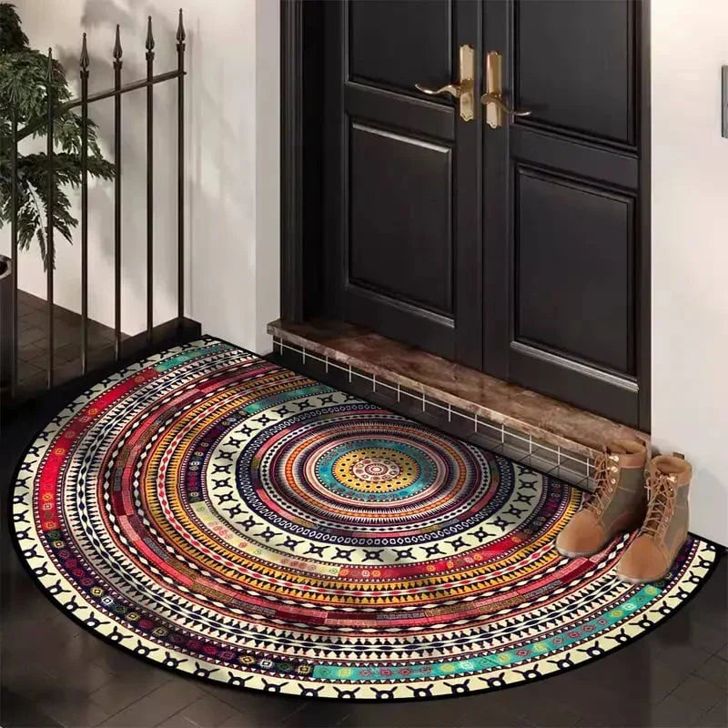 💖 Boho-Stil Halbkreisförmige Türmatte – Rutschfeste Weiche Fußmatte