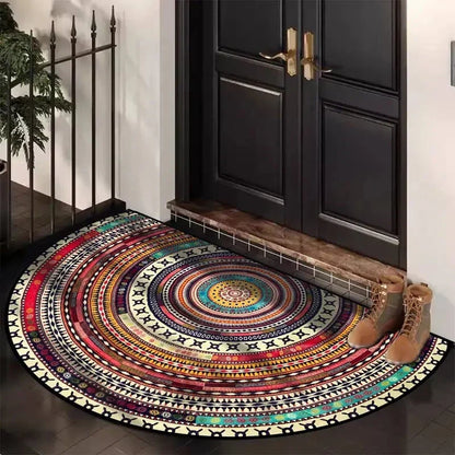 💖 Boho-Stil Halbkreisförmige Türmatte – Rutschfeste Weiche Fußmatte
