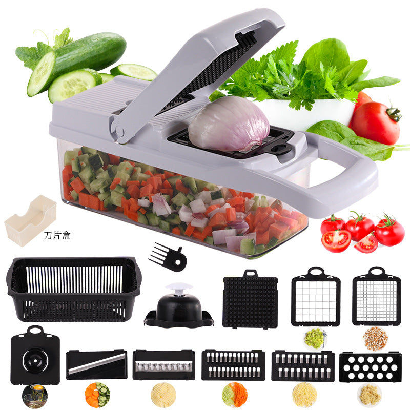 🛍️ 50 % Rabatt – Multifunktionaler Obst- & Gemüseschneider – 15-teiliges Set – vielseitig, robust & einfach zu reinigen 🥗