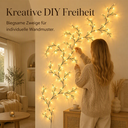 🌿 50 % Rabatt – Bunte LED-Lichterkette im Ranken-Design – flexibles, batteriebetriebenes Set mit 8 Modi – für Garten, Balkon, Zimmer & Partys 💡