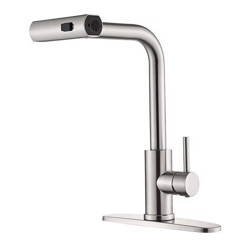 🚰✨ Edelstahl Spülbecken mit Einhebelmischer – Gebürstetes Gold, 3-Funktions Ausziehbar, Heiß & Kalt, Rotierend
