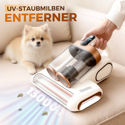 Staub- und Milbenentferner mit Doppelkamm-Filter – Starker Saugkraft, UV-Licht und Vibrationsbürste für Hygiene & Reinigung