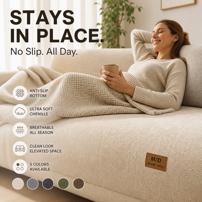 🛋️ Gepolsterte rutschfeste Sofaabdeckung – ultraweich, waschbar & kratzfest – ideal für Kinder und Haustiere 🐾
