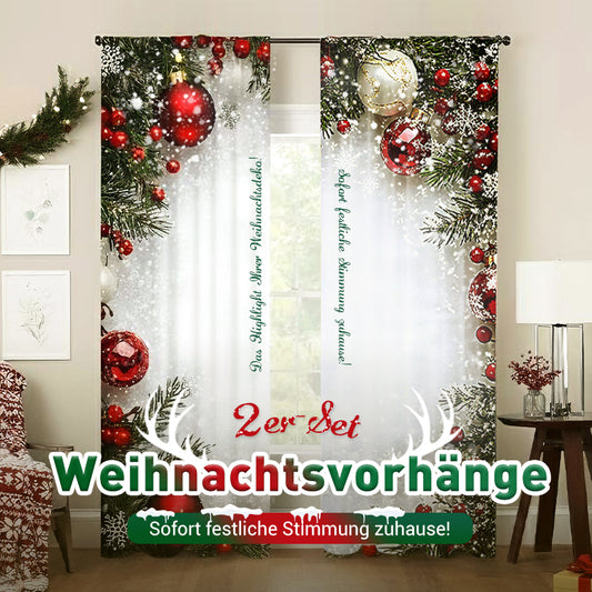 🎄Weihnachts-Fenstervorhänge 2-teiliges Set für die Wohnungsdekoration