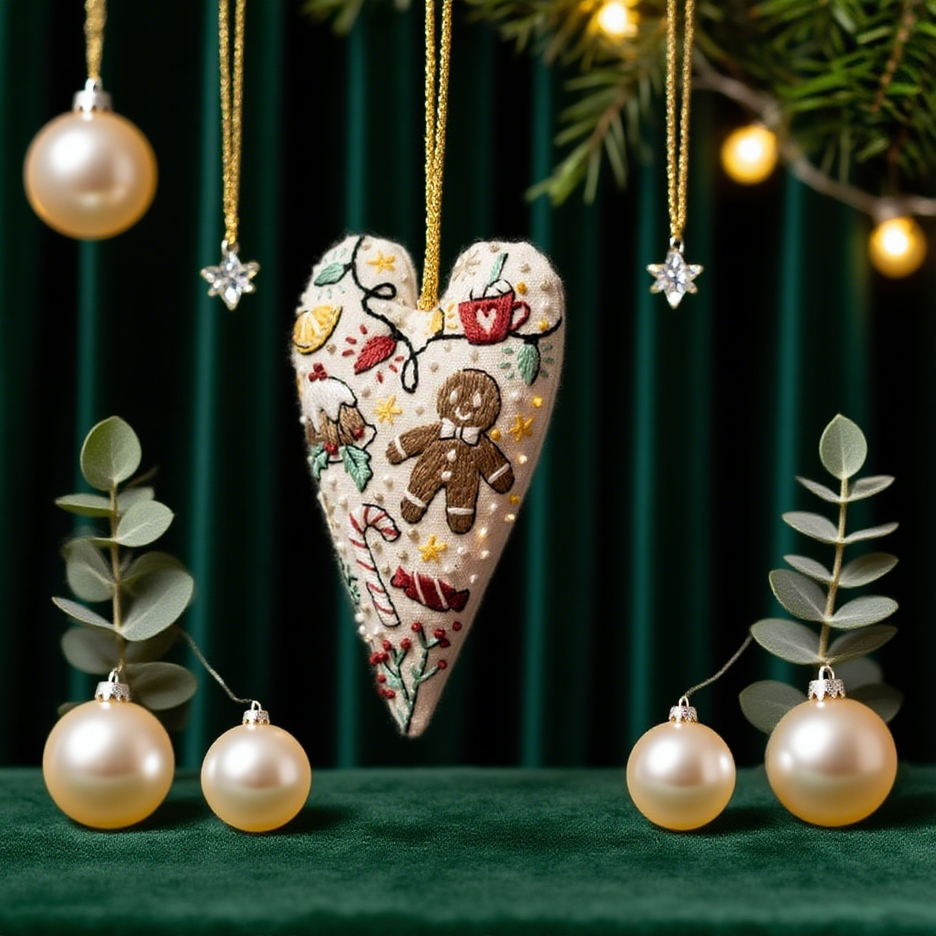 🎅Bestes Weihnachtsgeschenk💖DIY-Handstickerei-Weihnachtsdekoration in Herzform / Stickset