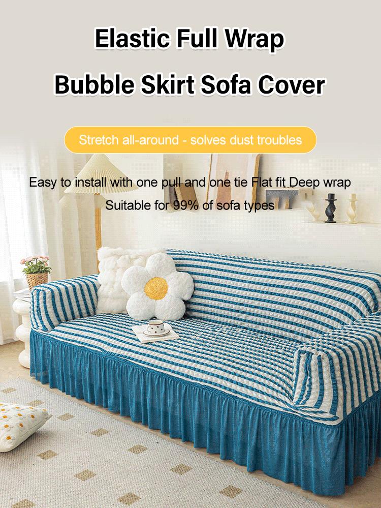 🛋️ 50% RABATT! 🎄 Universeller Sofabezug mit Rüschenrock – Dehnbar, rutschfest & perfekt für Weihnachten und den täglichen Schutz ✨