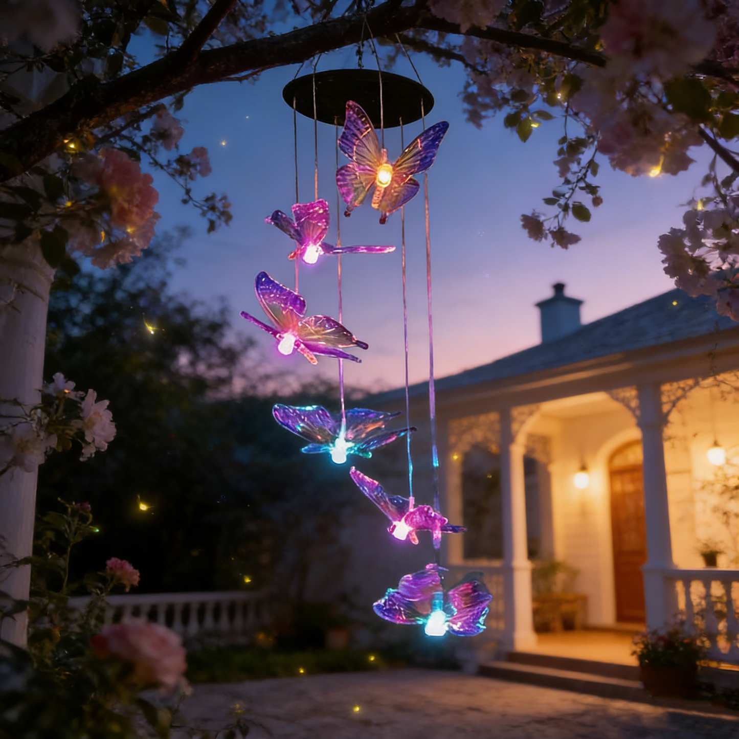 🦋 50 % Rabatt! Solar-Schmetterling Windspiel mit LED – Farbwechselnde Gartenleuchte für Balkon, Terrasse & Garten