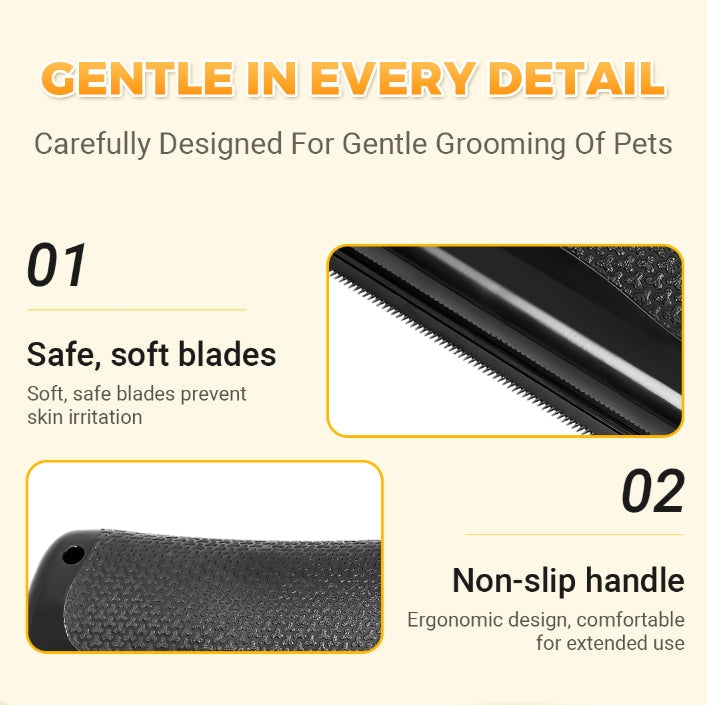 Multifunctional comb for detangling and grooming animal hair