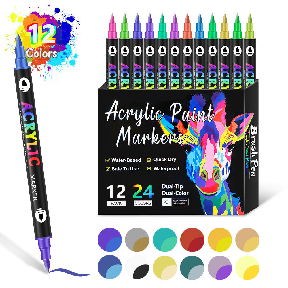🌈Doppelspitzen-Acryl-Farbstift-Marker