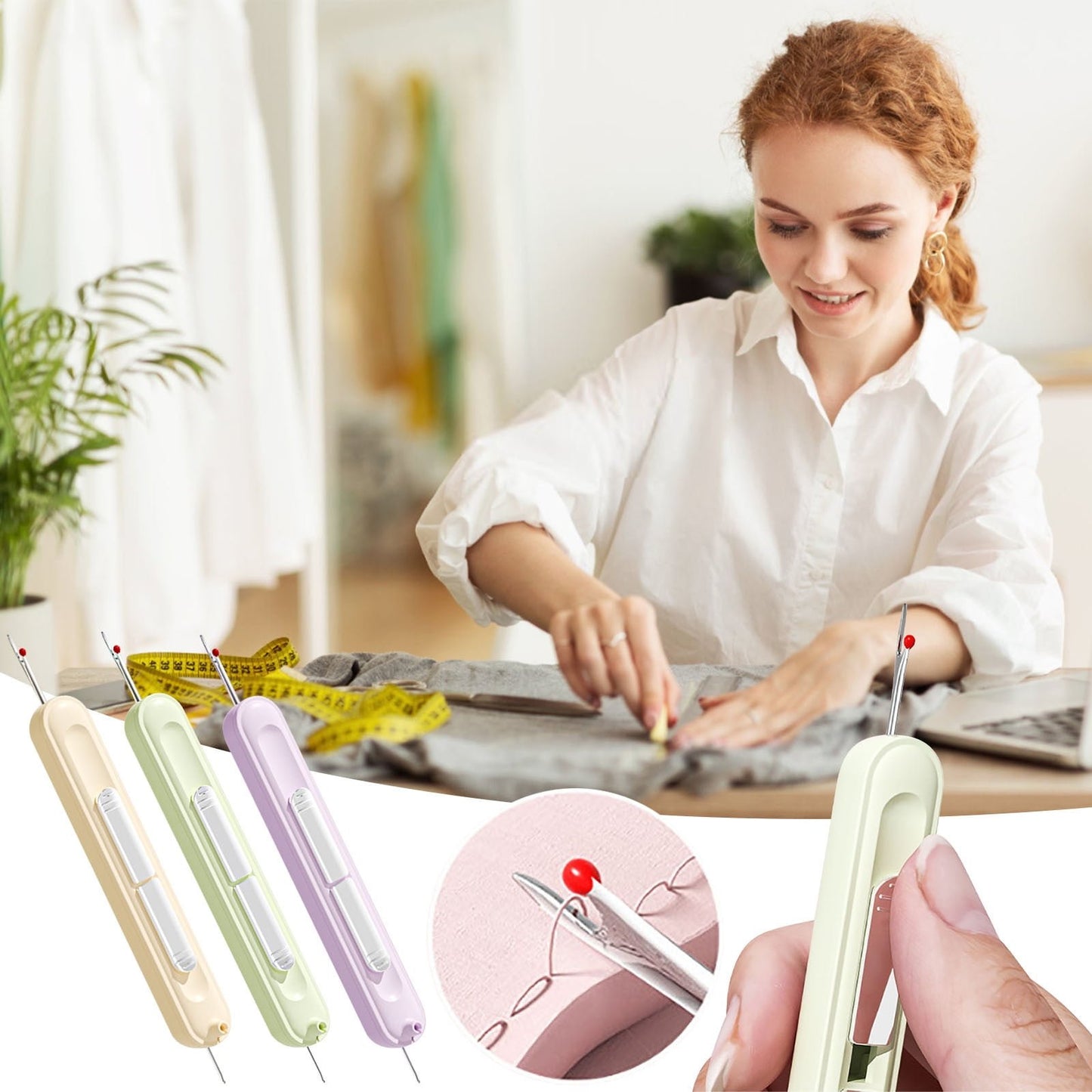 🧵 Automatische Nadeleinfädler, 2-in-1 Werkzeug zum Einfädeln und Entfernen von Faden