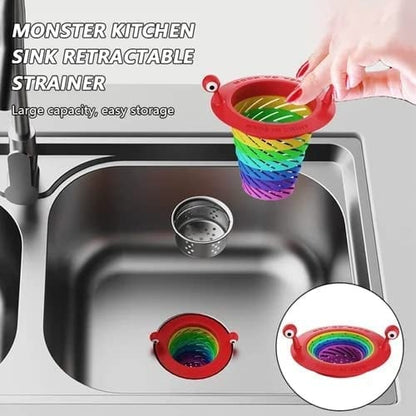 🌈 Ausziehbarer Küchen-Abflussfilter – Fängt Speisereste & Schmutz auf und hilft, Verstopfungen zu vermeiden