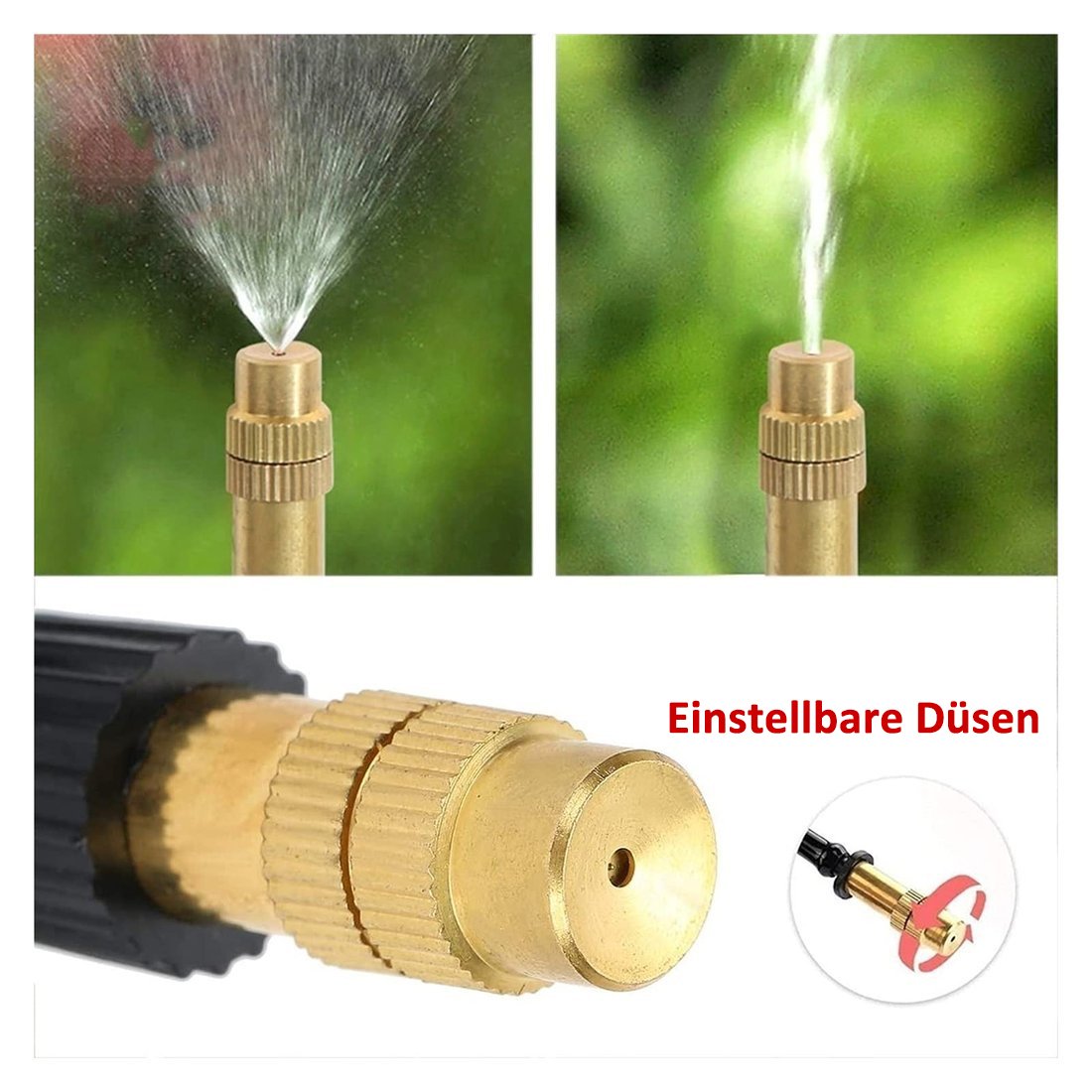 Garten-Bewässerungssystem mit verstellbaren 360°-Sprühdüsen – Automatische Beregnung, wassersparend (Jetzt 50% Rabatt)