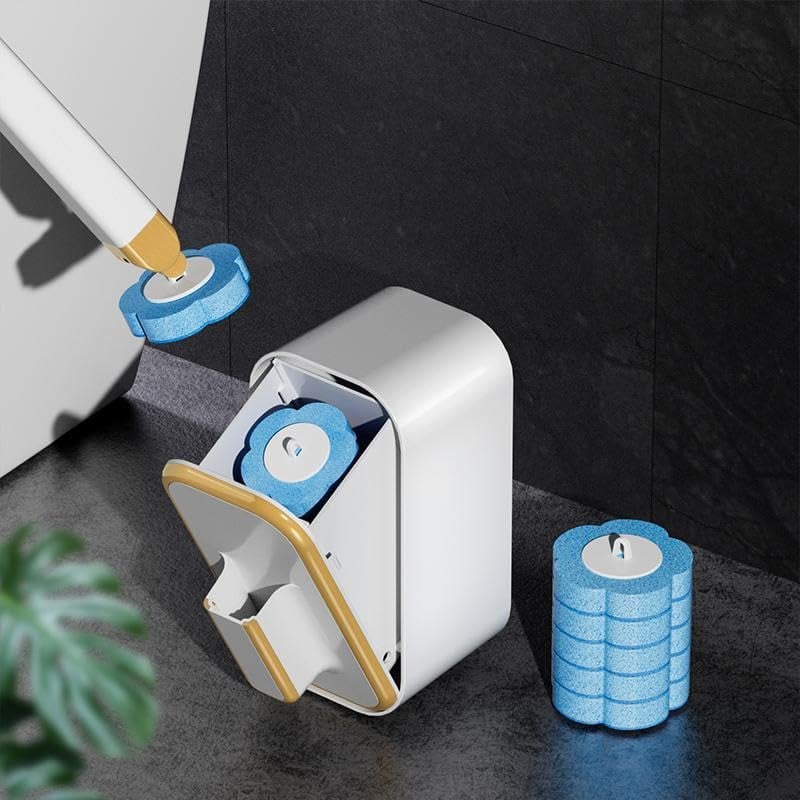 Snofrid Einweg-Toilettenbürste, Toilettenschüssel-Halterungsset mit 30 Stück Reinigungsnachfüllungen, Badezimmer-Reinigungssystem für Waschbecken, Badewanne, Abfluss, Waschbecken, Urinal, wandmontierte Toilettenbürste, Badezimmer-Reinigungsset