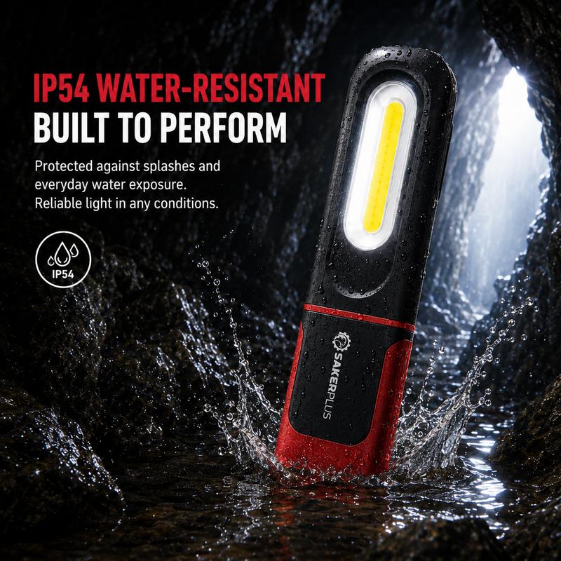 🔦 Wiederaufladbare COB-Arbeitsleuchte – 3000 Lumen Magnetische Inspektionslampe mit 360°-Drehhaken für Auto, Garage & Camping