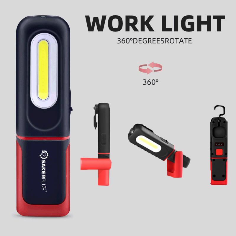 🔦 Wiederaufladbare COB-Arbeitsleuchte – 3000 Lumen Magnetische Inspektionslampe mit 360°-Drehhaken für Auto, Garage & Camping