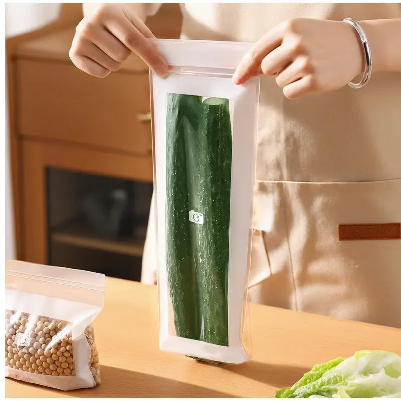 🥗 Extra starke Frischhaltebeutel mit Doppelverschluss – Lebensmittelechte Zip-Beutel für Kühlschrank und Gefrierfach