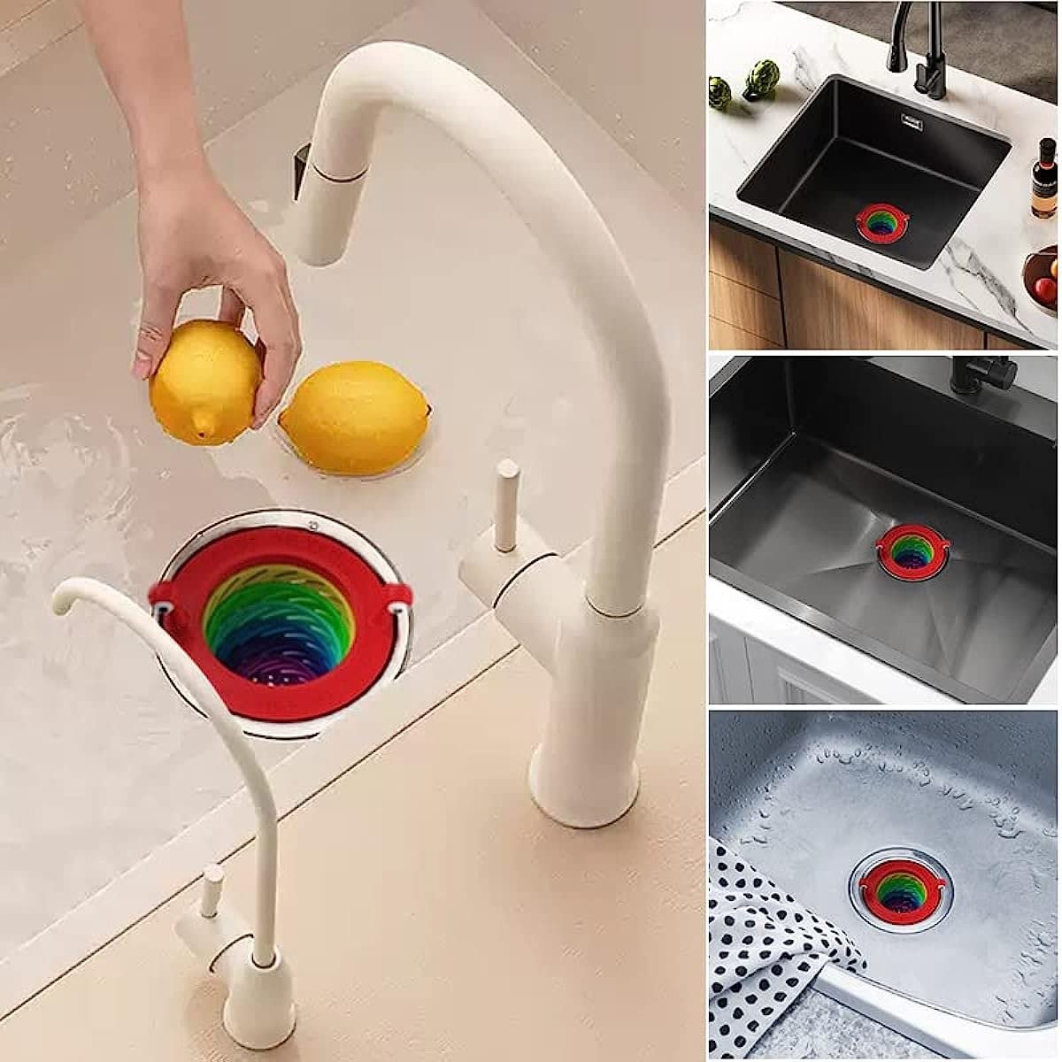🌈 Ausziehbarer Küchen-Abflussfilter – Fängt Speisereste & Schmutz auf und hilft, Verstopfungen zu vermeiden