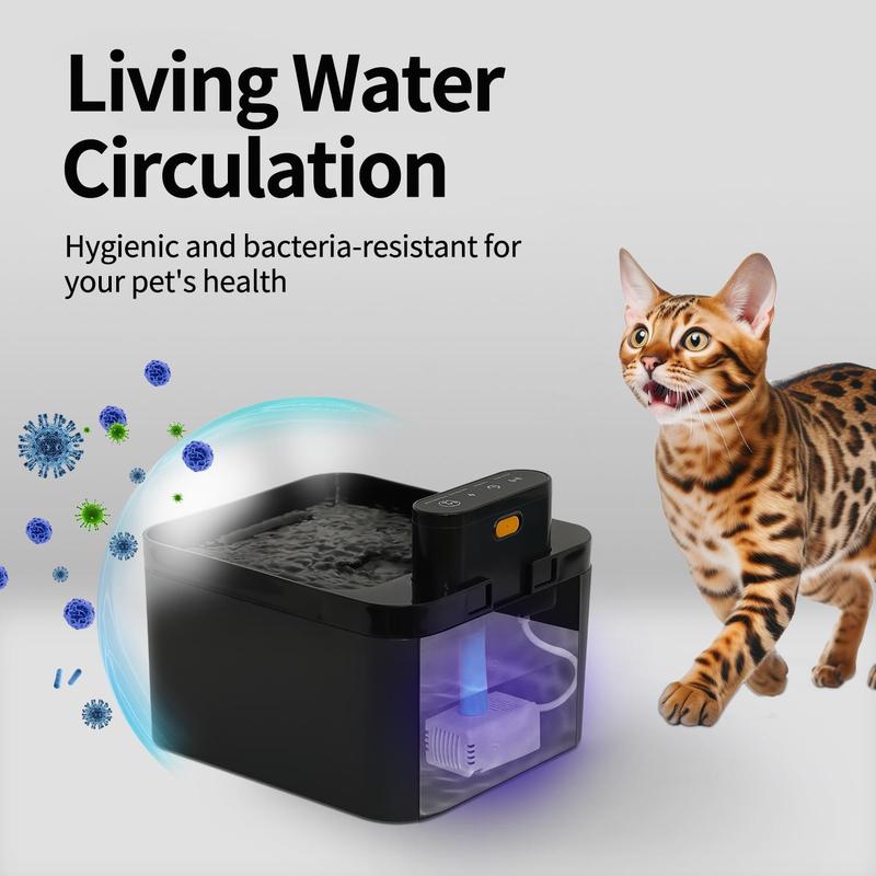 🐱 Edelstahl-Trinkbrunnen für Katzen & Hunde 💧 2,2L Fassungsvermögen, USB-Betrieb & Fließendes Wasser