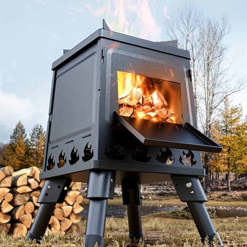🔥 Faltbarer Outdoor-Holzofen – Tragbarer Campingkocher für Kochen, Grillen und Lagerfeuer mit Holz