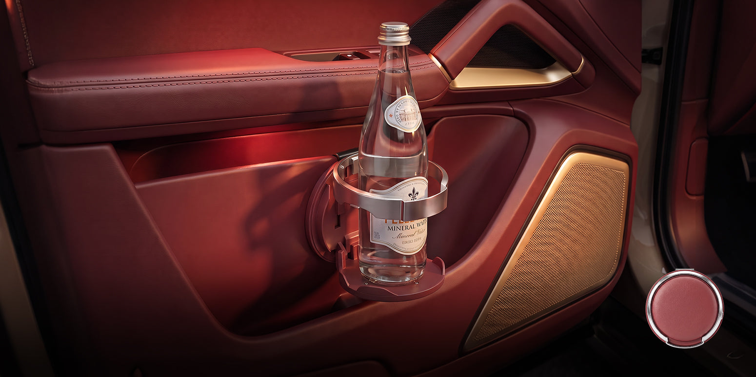 Wine red car door cup holder