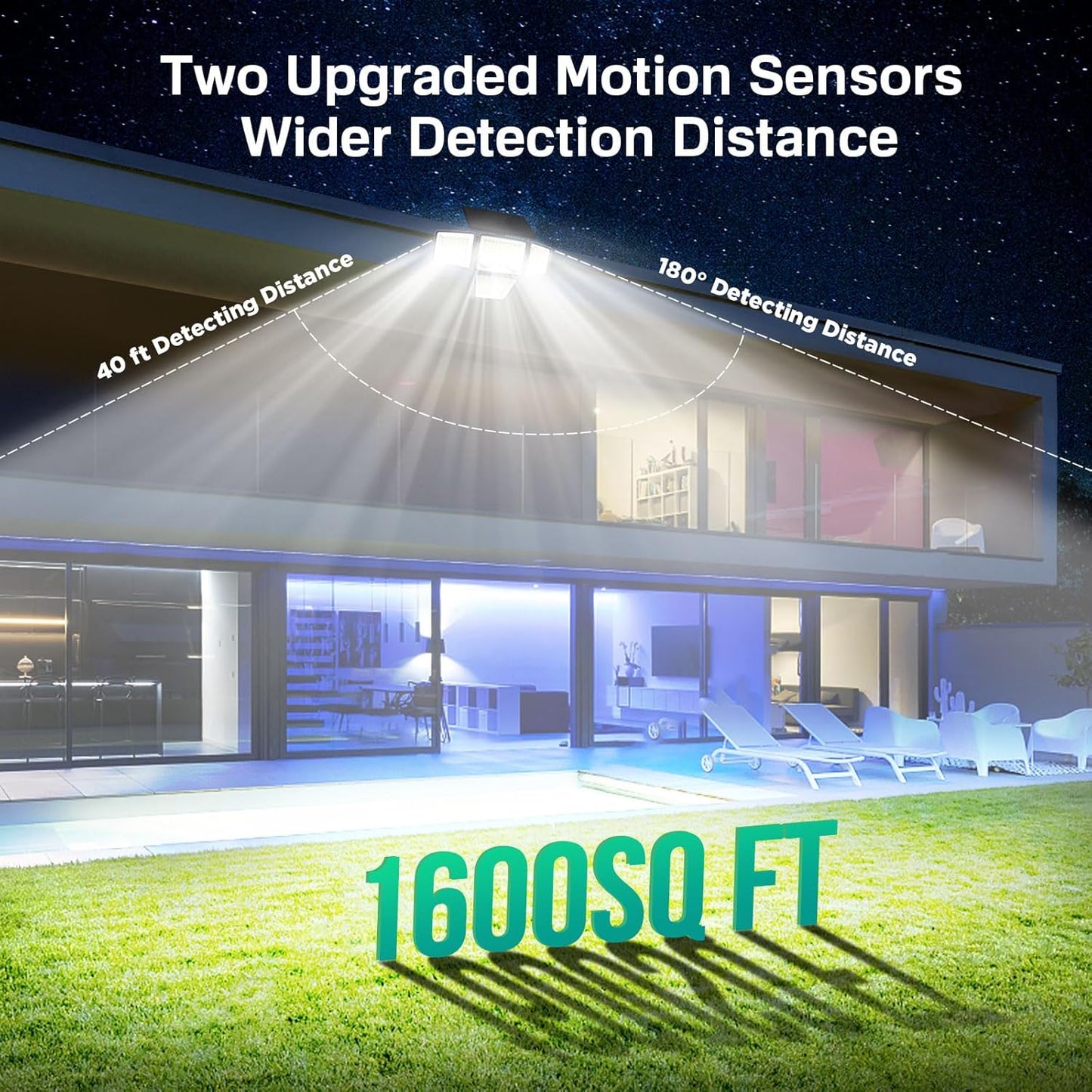 Solar Outdoor Lights - 3000LM 188 LED Motion Sensor Outdoor Lights