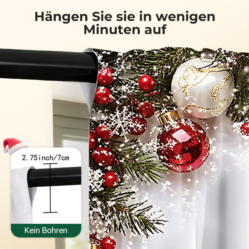 🎄Weihnachts-Fenstervorhänge 2-teiliges Set für die Wohnungsdekoration