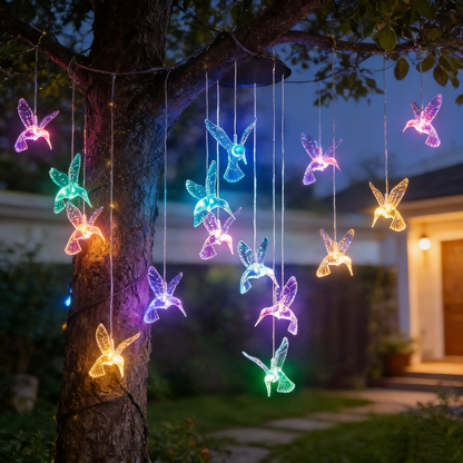 🦋 50 % Rabatt! Solar-Schmetterling Windspiel mit LED – Farbwechselnde Gartenleuchte für Balkon, Terrasse & Garten