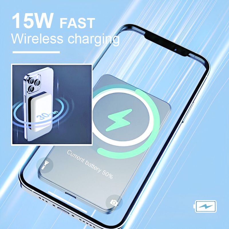 Magnetisches 20W Schnelllade-Powerbank 10000mAh – MagSafe 15W Wireless Charging 🔋⚡