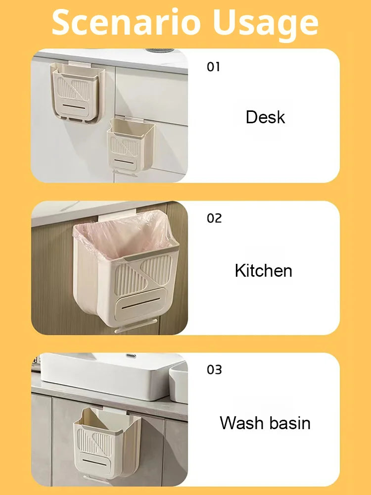 🗑️ NUR KURZE ZEIT 50 % RABATT! 🧺 Klappbarer Hängemülleimer für Küchenschränke – 10L Fassungsvermögen, integrierter Müllbeutelspender, kein Bücken mehr beim Kochen