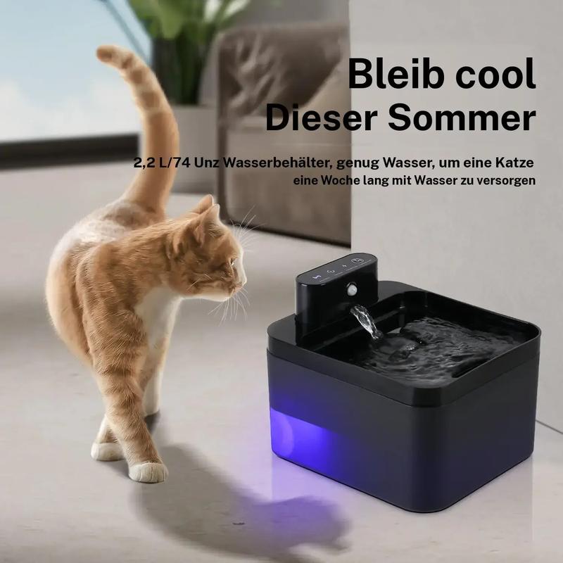 🐱 Edelstahl-Trinkbrunnen für Katzen & Hunde 💧 2,2L Fassungsvermögen, USB-Betrieb & Fließendes Wasser
