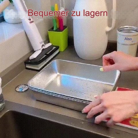 🎁【1+1 gratis】 Quadratische Platte aus Edelstahl (mit Deckel)