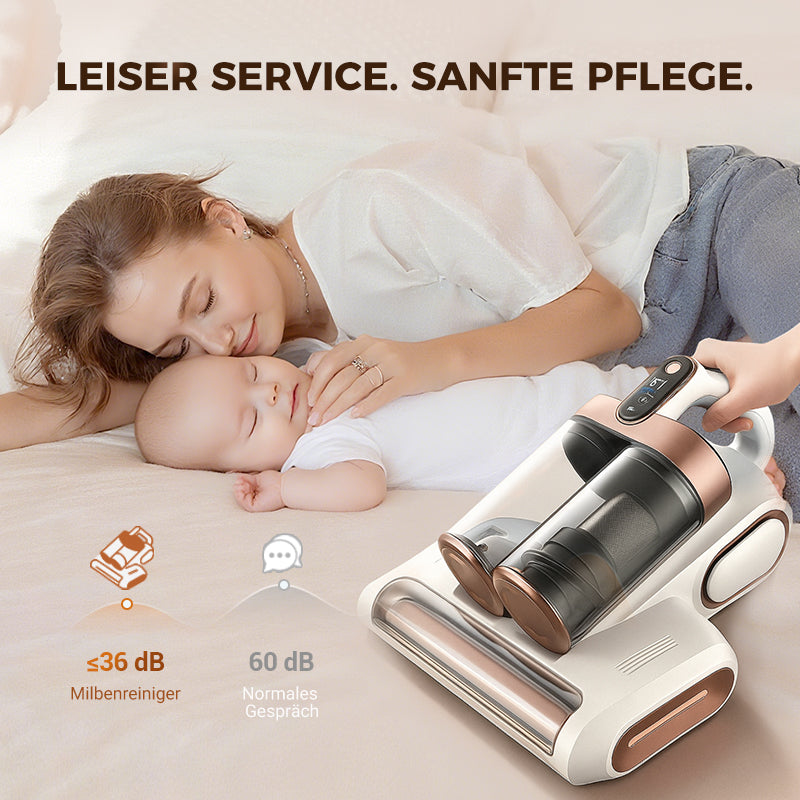 Staub- und Milbenentferner mit Doppelkamm-Filter – Starker Saugkraft, UV-Licht und Vibrationsbürste für Hygiene & Reinigung