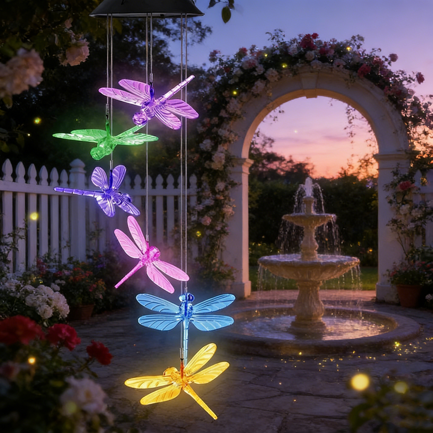 🦋 50 % Rabatt! Solar-Schmetterling Windspiel mit LED – Farbwechselnde Gartenleuchte für Balkon, Terrasse & Garten