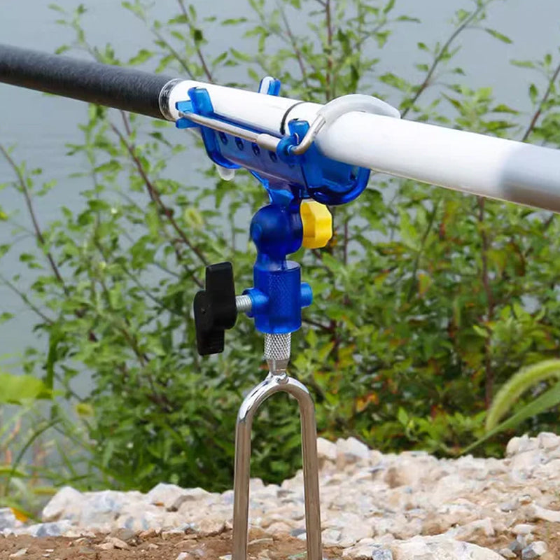 🎣 50% RABATT! 🔄 Multifunktionaler Rutenhalter mit Selbstverriegelung – Erdspieß, 360° verstellbar, für Hand- & Meeresruten